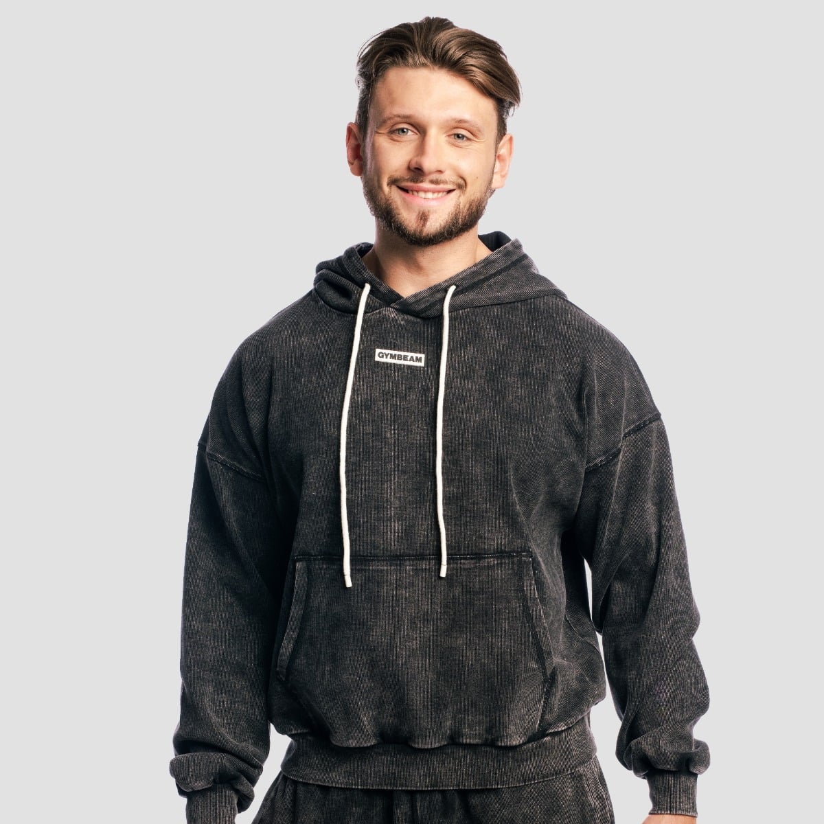 Aura Hoodie Washed Black - GymBeam