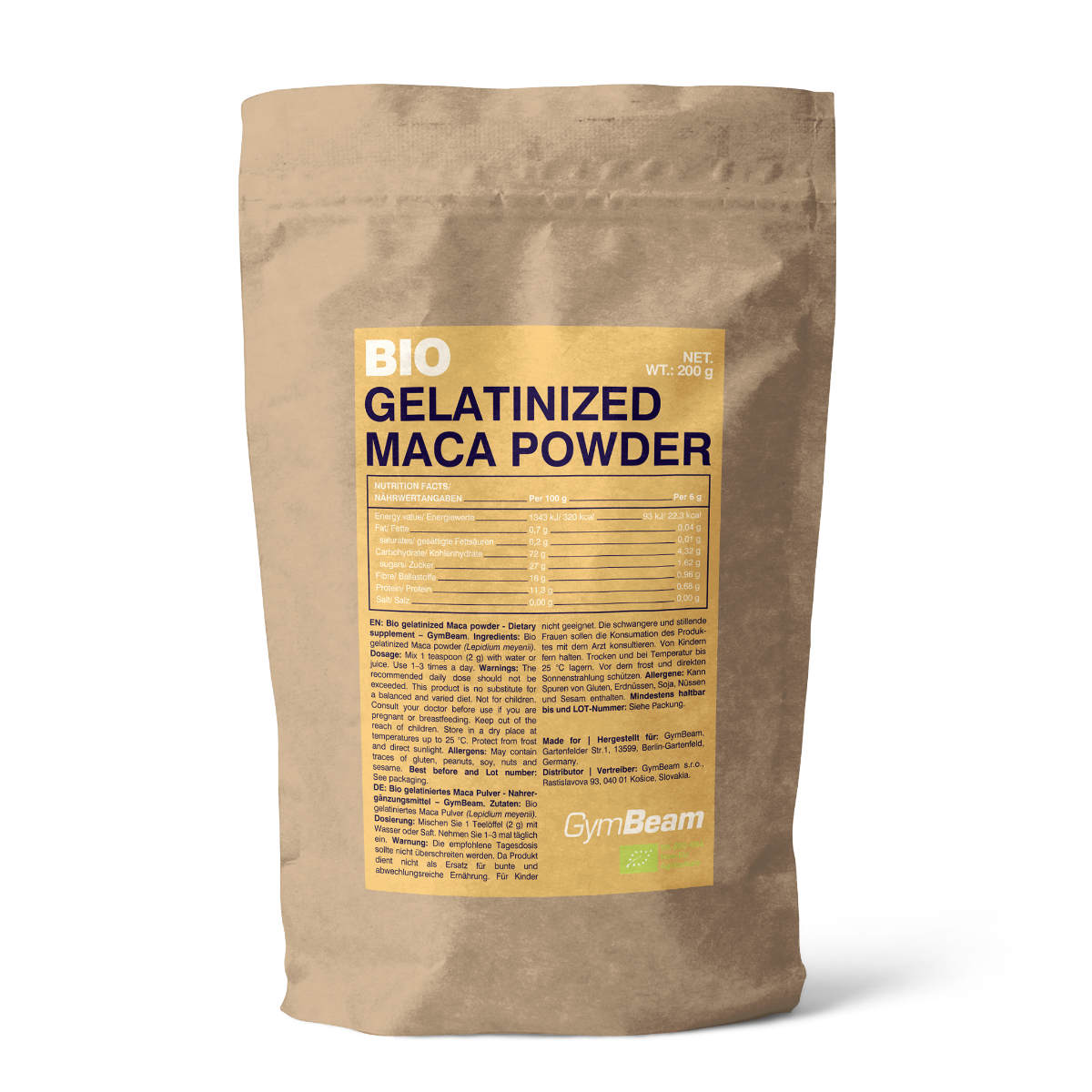 BIO Gelatinized Maca Powder - GymBeam