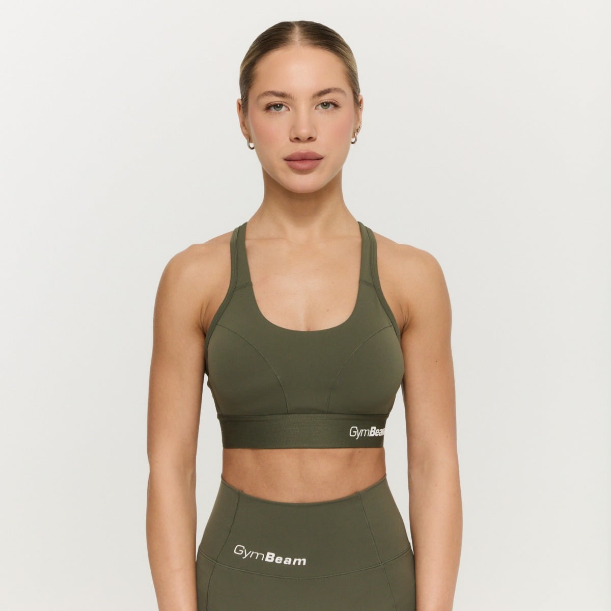 Combat Sports Bra Olive Grey - GymBeam