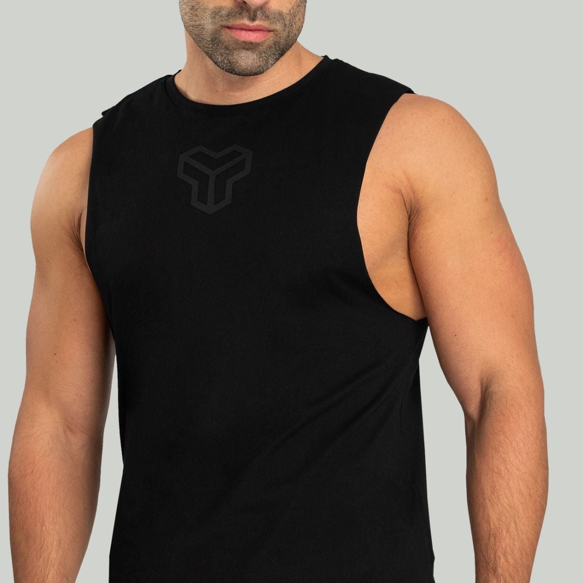 Essential Cut-Off Tank Top Black - STRIX | GymBeam.com