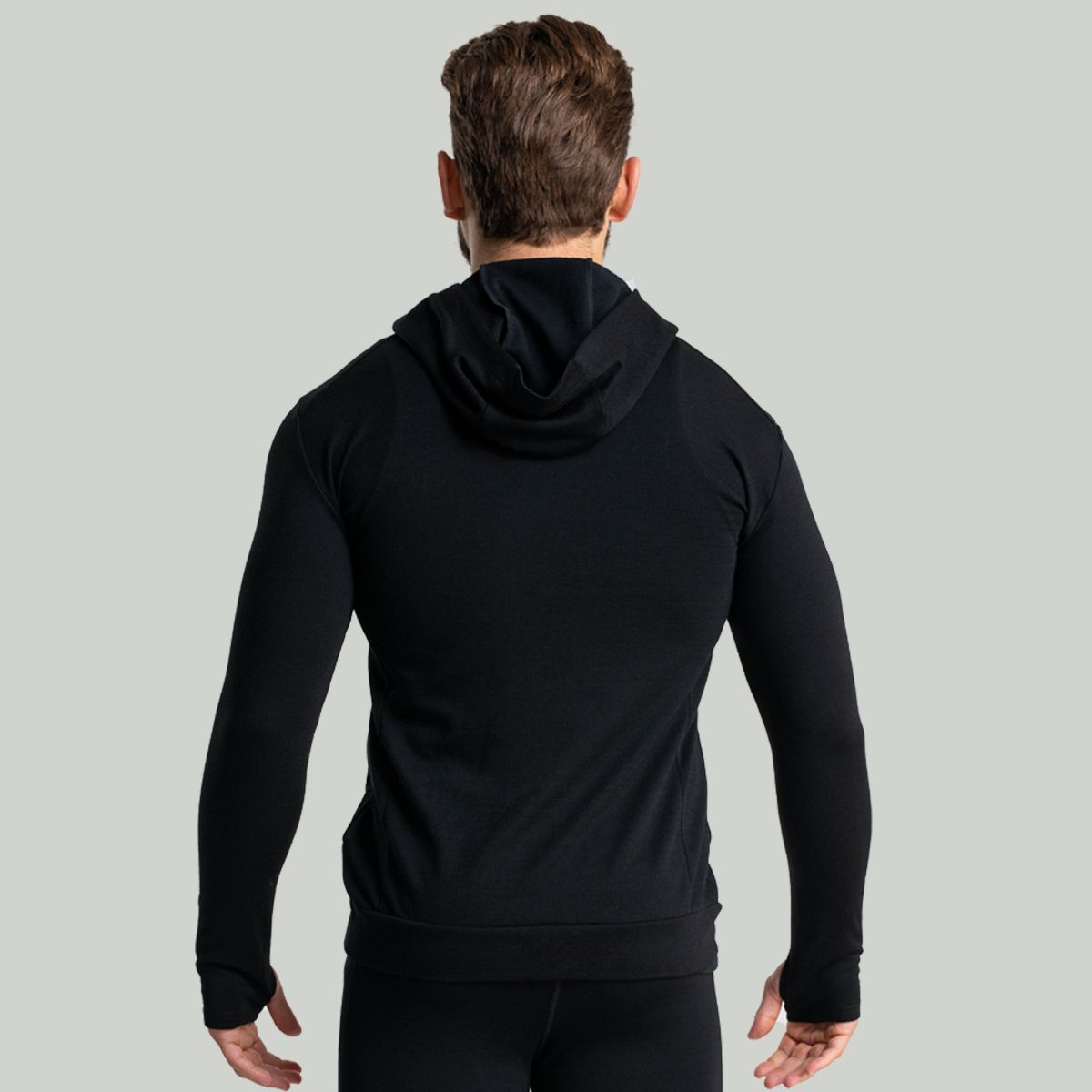 MERINO I Zip Up Hoodie Black - STRIX | GymBeam.com
