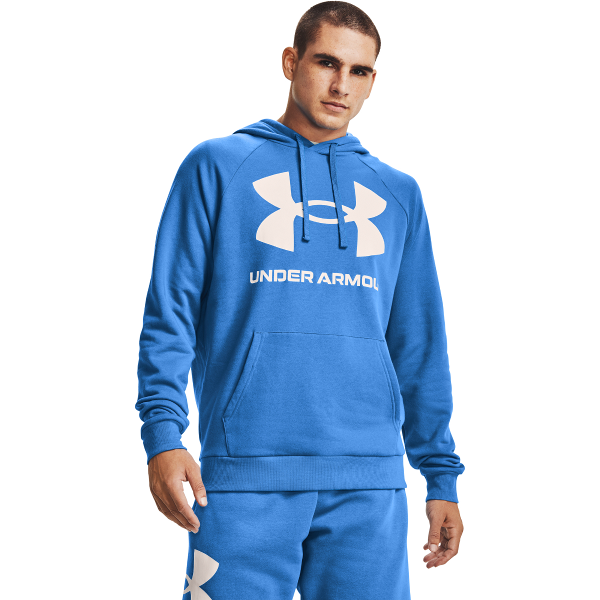 gym and workout clothes Hoodies Under Armour Rival Fleece Big Logo Hoodie in Blue Save 2% Womens Mens Clothing Mens Activewear 