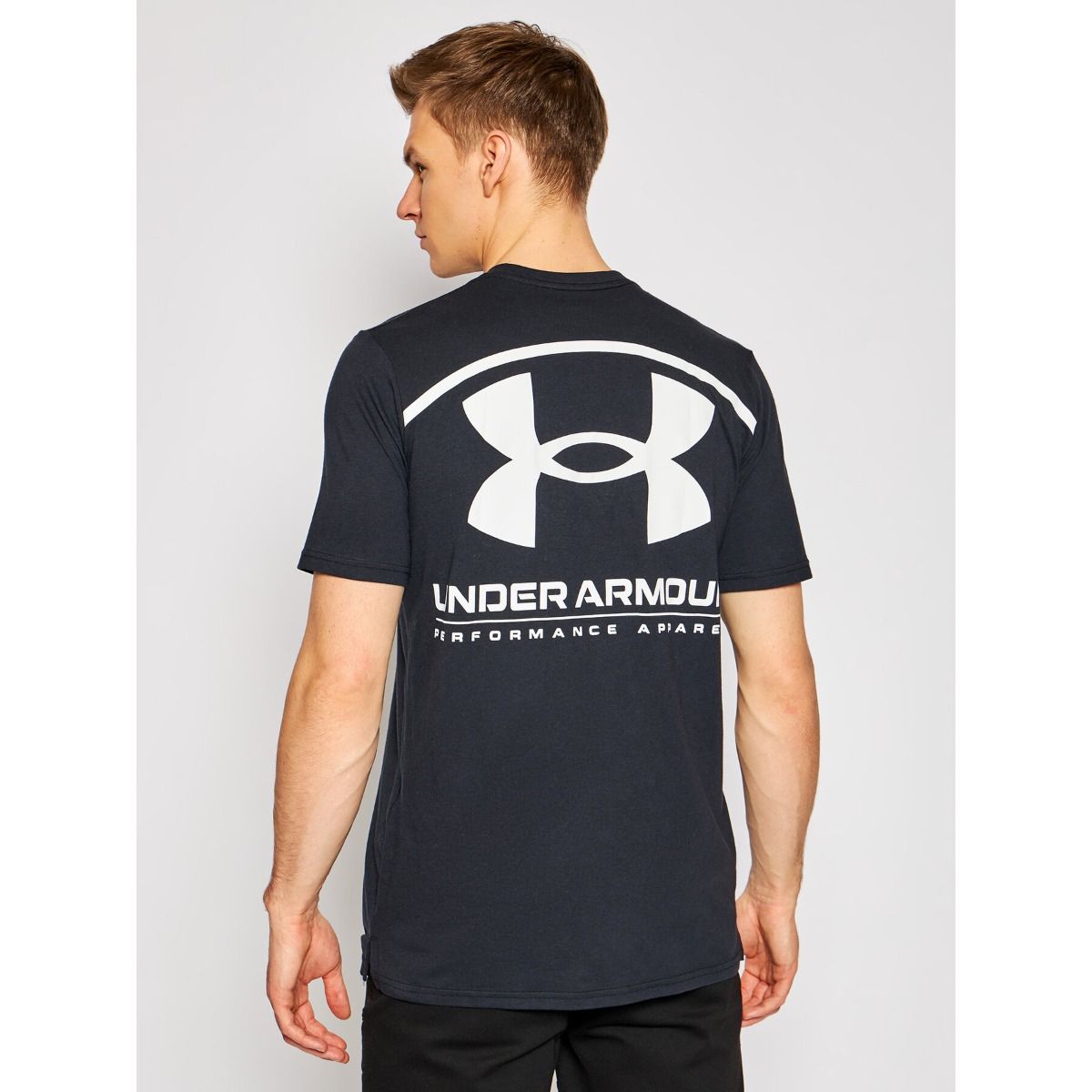 Under Armour Performance Big Logo T-Shirt Black Fitness Sport Bodybuilding Shirt 
