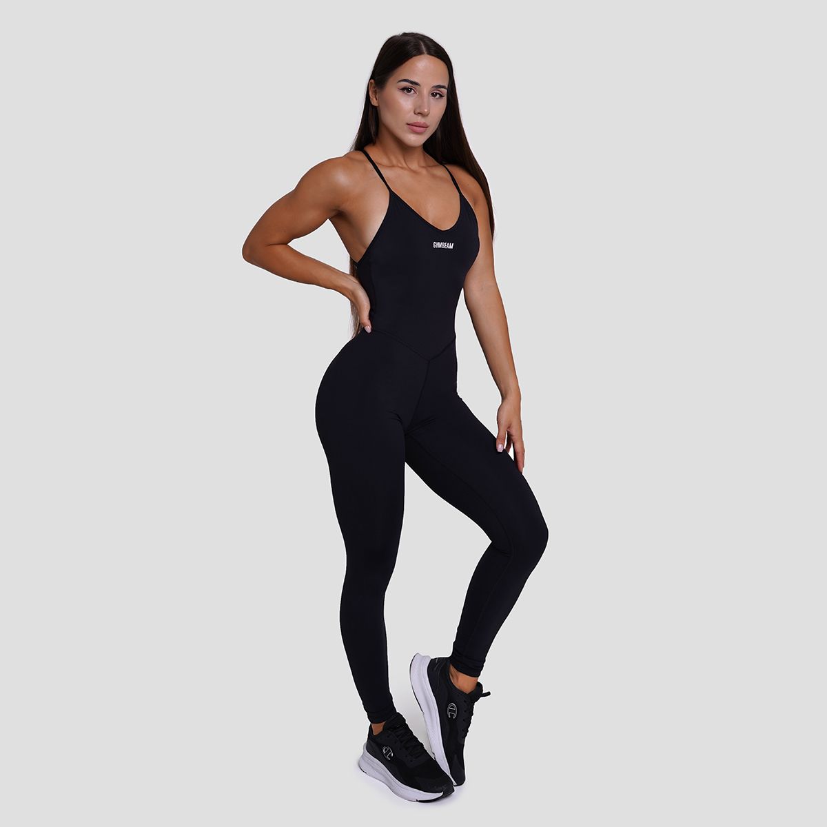 Women's FIT Workout Jumpsuit Black - GymBeam