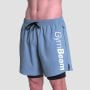 2in1 Shorts Essence Blue - GymBeam XXL