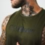 Men’s Cut Off Tank Top Military Green - GymBeam L
