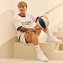 Oversized Varsity T-shirt White - GymBeam XXL