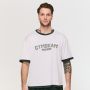 Oversized Varsity T-shirt White - GymBeam XXL