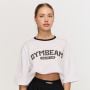 Women‘s Varsity Oversized T-Shirt White - GymBeam XL