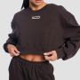 Women‘s Aura Cropped Sweatshirt Tee Brown - GymBeam L