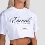 Women‘s Earned Cropped T-shirt White - GymBeam L