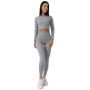 Ženski crop top Ribbed Flo Grey - GymBeam S