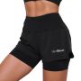 Women‘s Pulse 2in1 Running Shorts Black - GymBeam XXL
