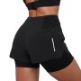 Women‘s Pulse 2in1 Running Shorts Black - GymBeam XXL