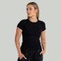 Women‘s Ribbed Tee Black - STRIX L