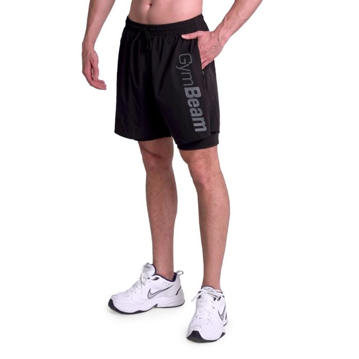 2in1 Shorts Essence Black - GymBeam XL