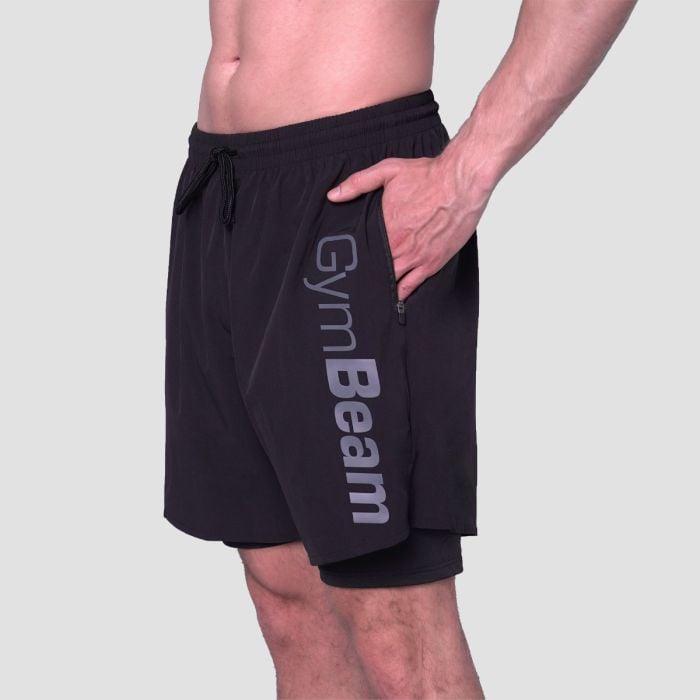 2in1 Shorts Essence Black - GymBeam XL