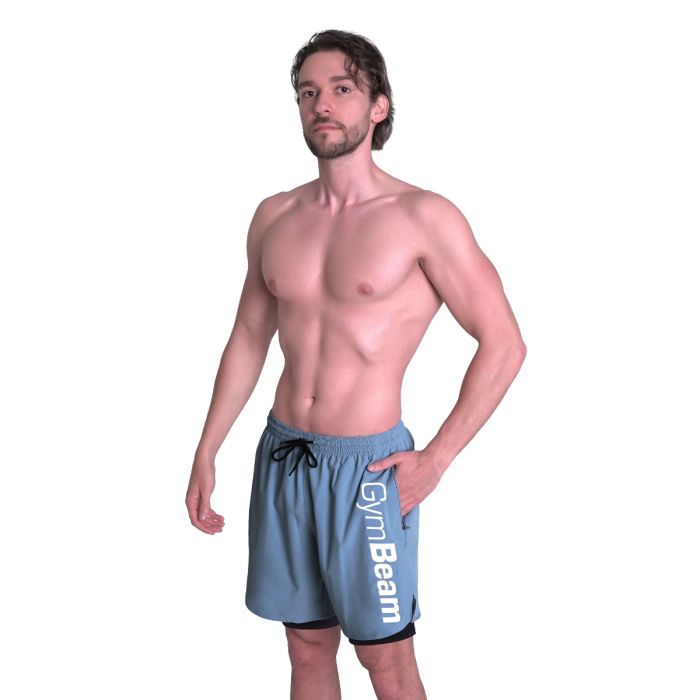 2in1 Shorts Essence Blue - GymBeam XXL