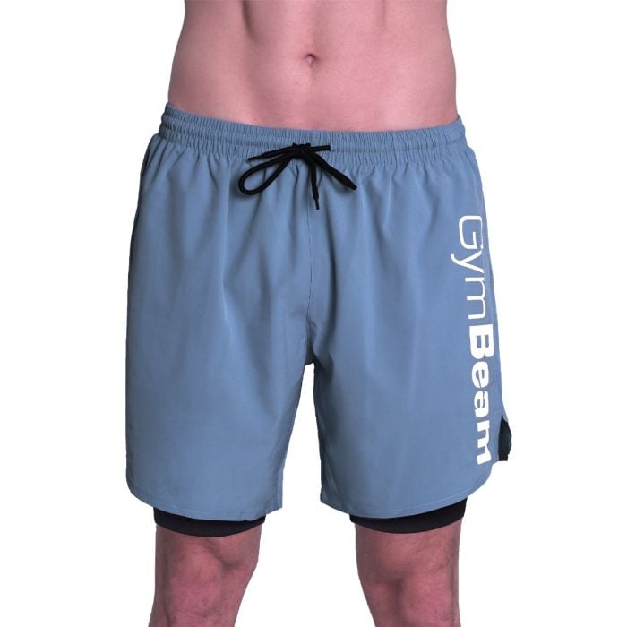 2in1 Shorts Essence Blue - GymBeam XXL