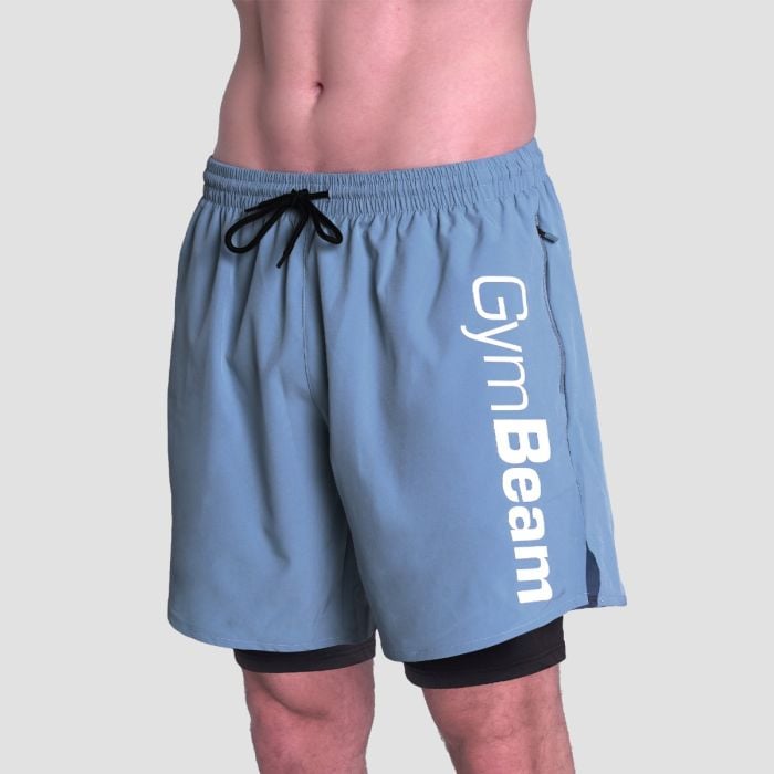 2in1 Shorts Essence Blue - GymBeam XXL