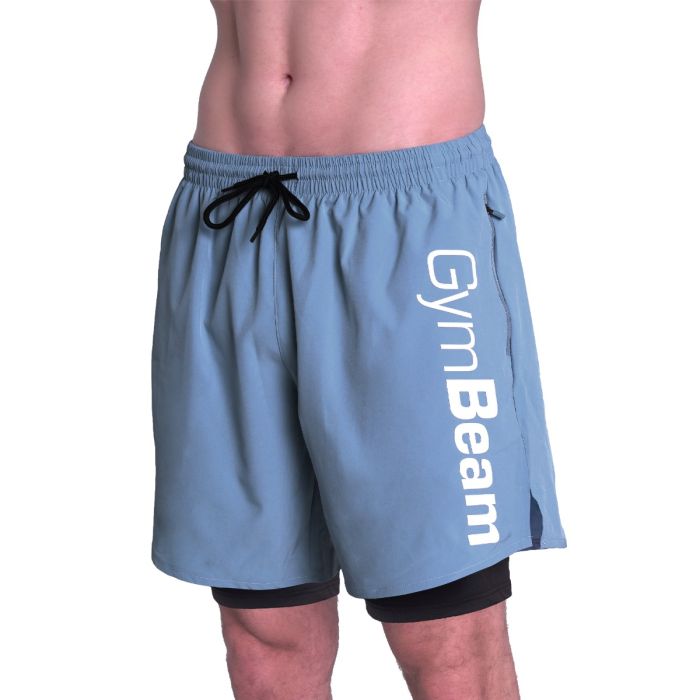 2in1 Shorts Essence Blue - GymBeam XXL
