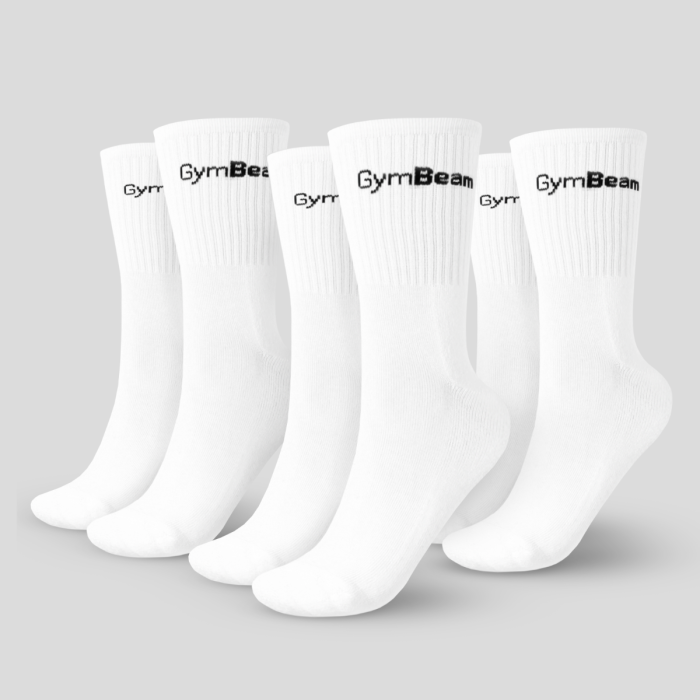 3/4 Socks 3Pack White - GymBeam M