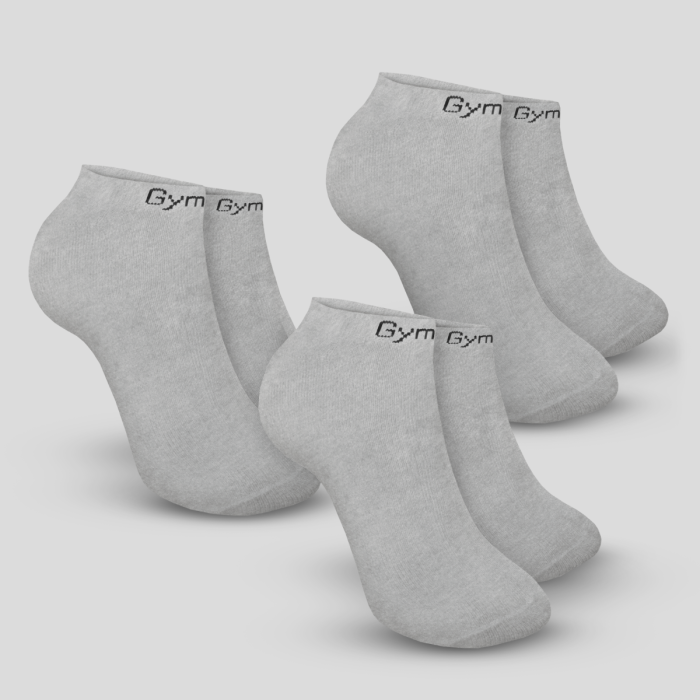 Ankle Socks 3Pack Grey - GymBeam L