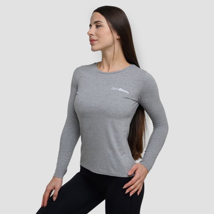 Ženska majica dugih rukava Basic Grey - GymBeam XXL