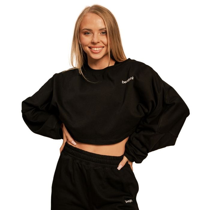 Women‘s Bliss Cropped Sweatshirt Black - BeastPink L