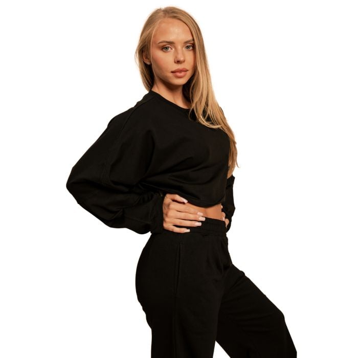 Women‘s Bliss Cropped Sweatshirt Black - BeastPink L