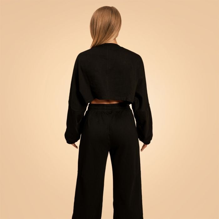 Women‘s Bliss Cropped Sweatshirt Black - BeastPink L