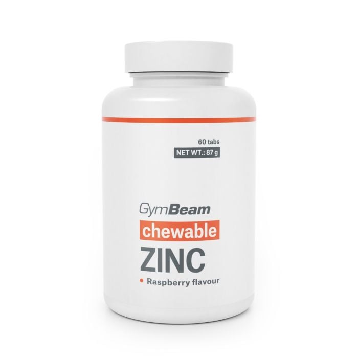 Chewable Zinc Tablets - GymBeam 60 tab - raspberry