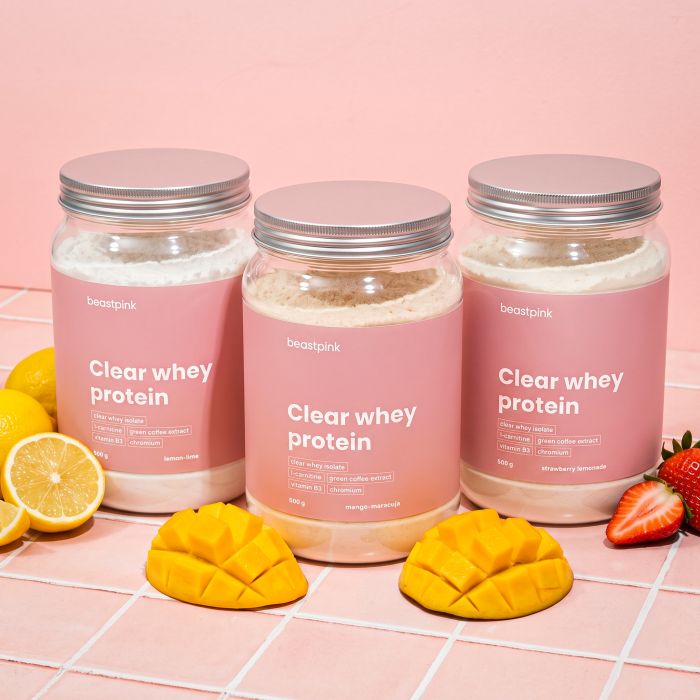 Clear Whey Protein - BeastPink - GymBeam 500 g - strawberry lemonade