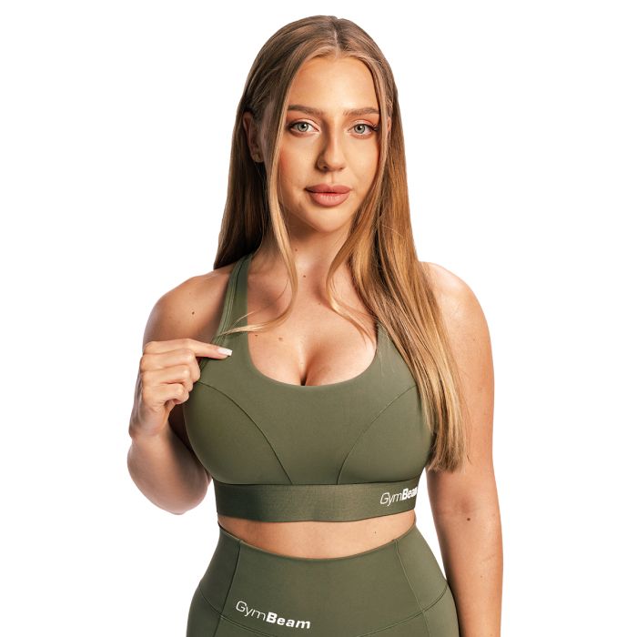 Combat Sports Bra Olive Grey - GymBeam S