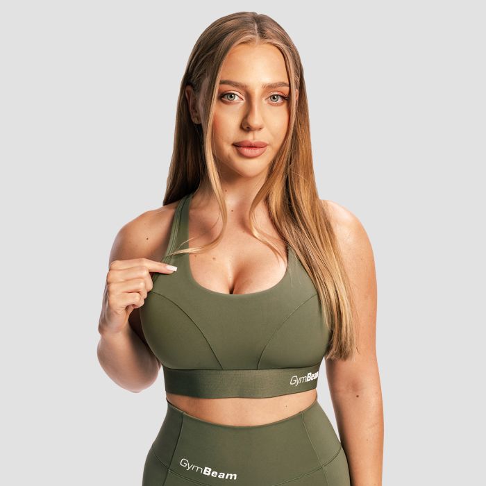 Combat Sports Bra Olive Grey - GymBeam S