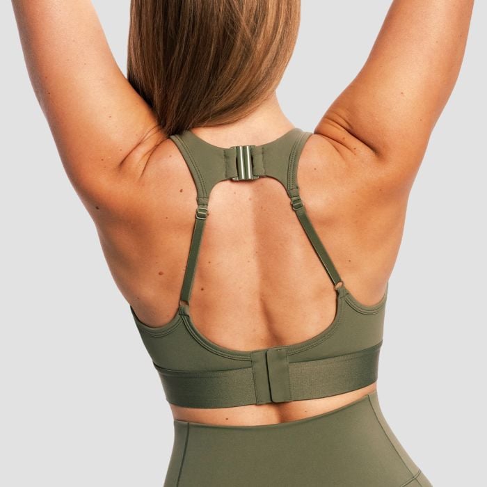 Combat Sports Bra Olive Grey - GymBeam S