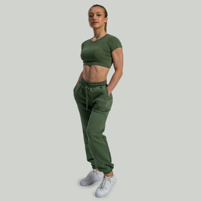 Women‘s Essential Crop Top Cedar Green - STRIX L