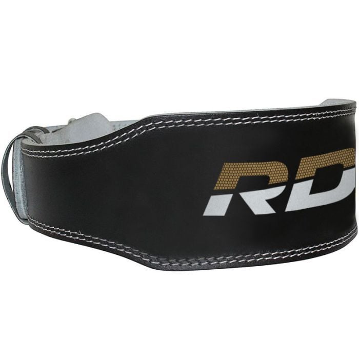6“ Leather Fitness Belt Black/Gold - RDX Sports XXL