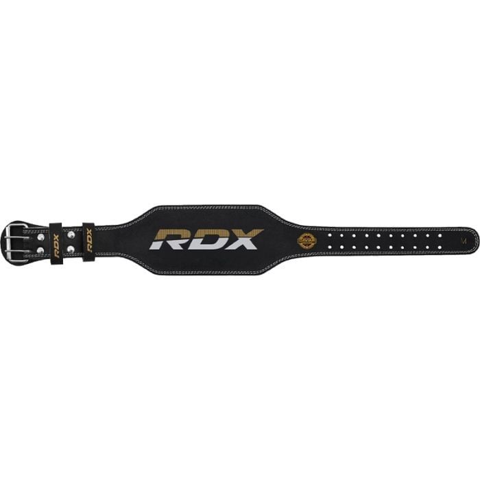 6“ Leather Fitness Belt Black/Gold - RDX Sports XXL