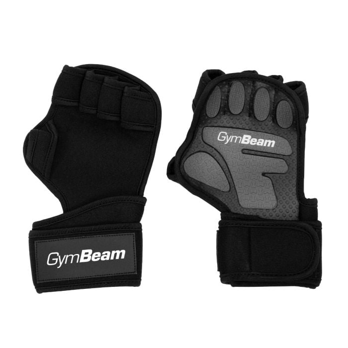 Heavy Grip Fitness Gloves Black - GymBeam L/XL