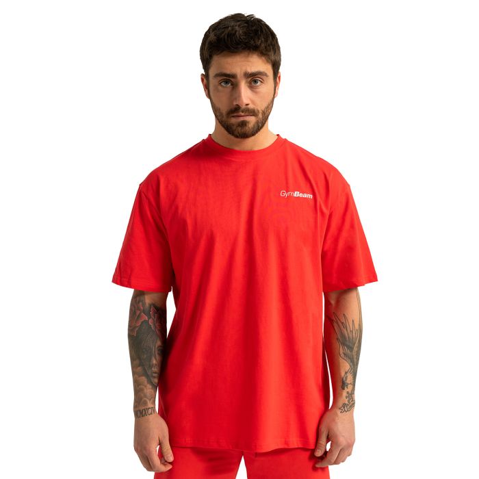 Muška oversized majica Limitless Hot Red - GymBeam S