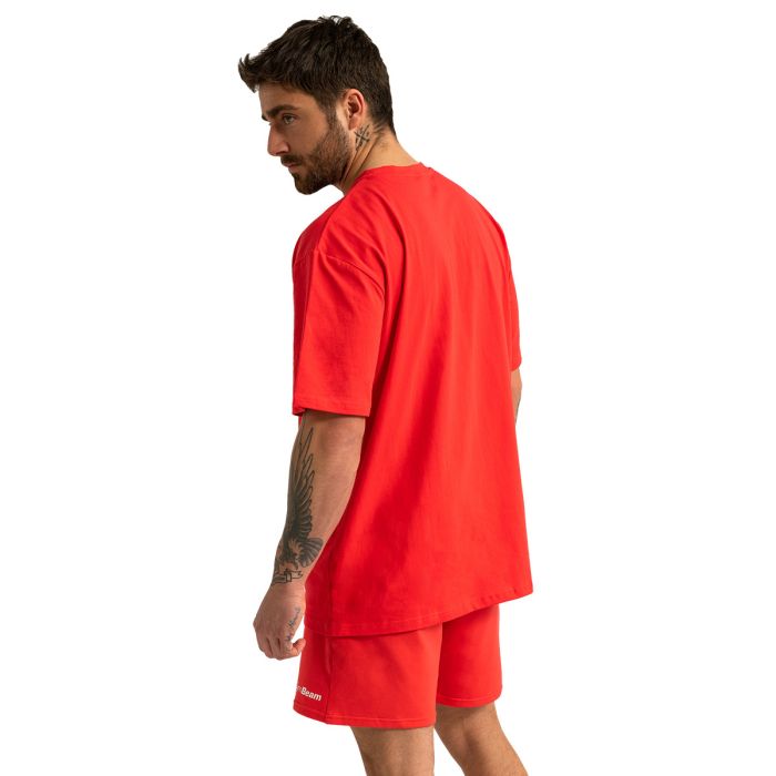 Muška oversized majica Limitless Hot Red - GymBeam S