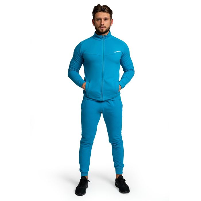 Muška dukserica Zip Up Limitless Aquamarine - GymBeam XXXL