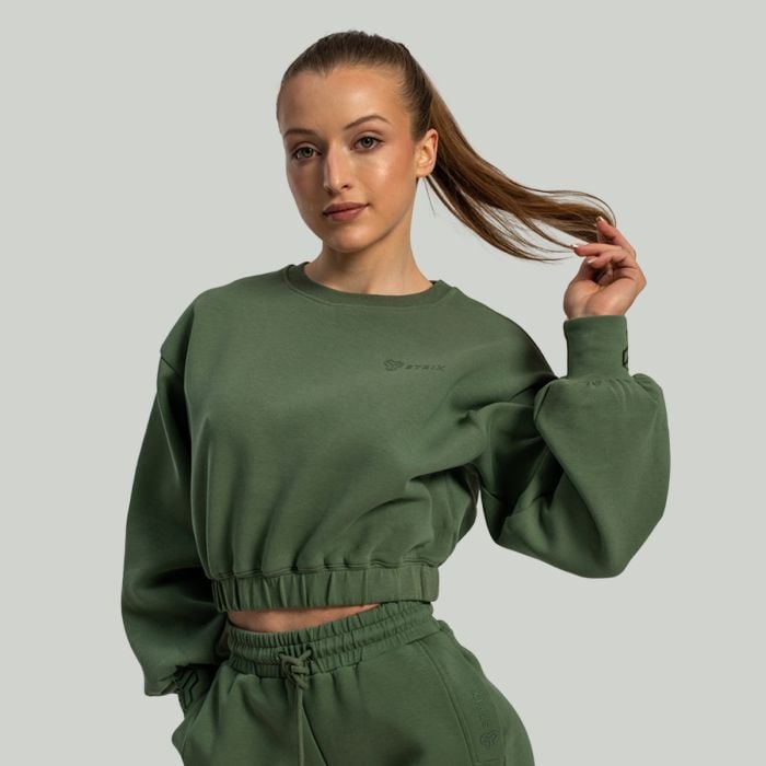 Ženska cropped dukserica Lunar Cedar Gree - STRIX XXL