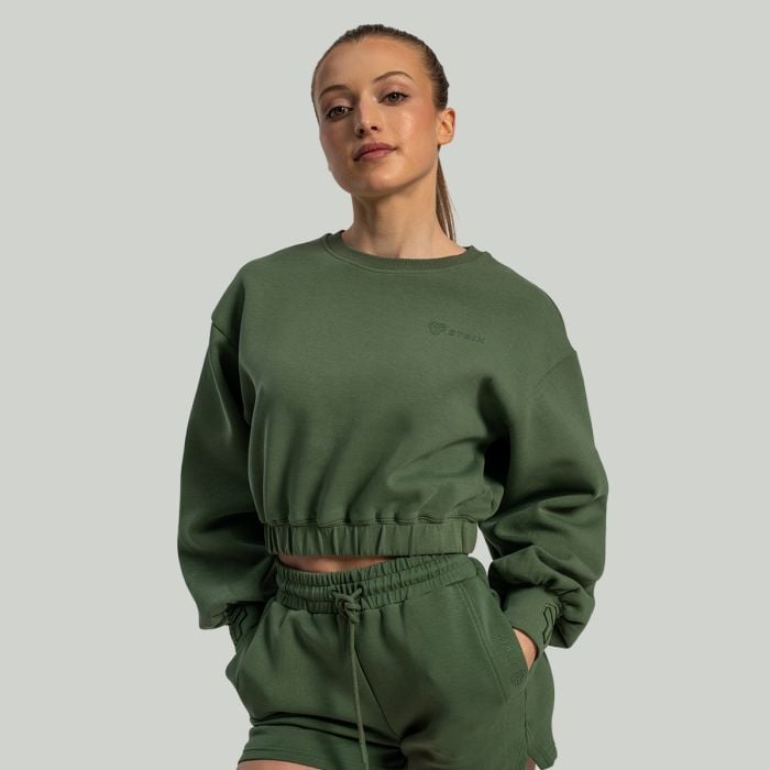 Ženska cropped dukserica Lunar Cedar Gree - STRIX XXL