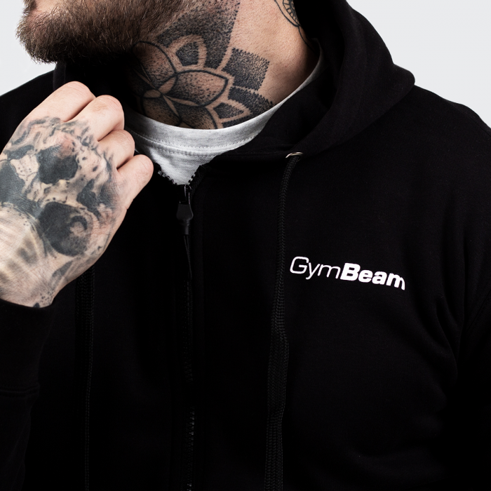 Zipper Hoodie Black - GymBeam XL