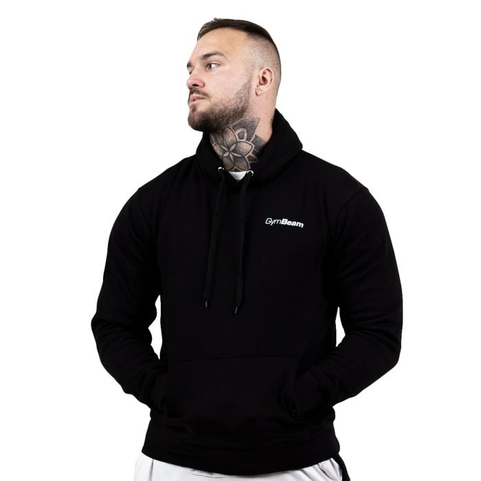 Men’s Athlete Hoodie Black White - GymBeam M