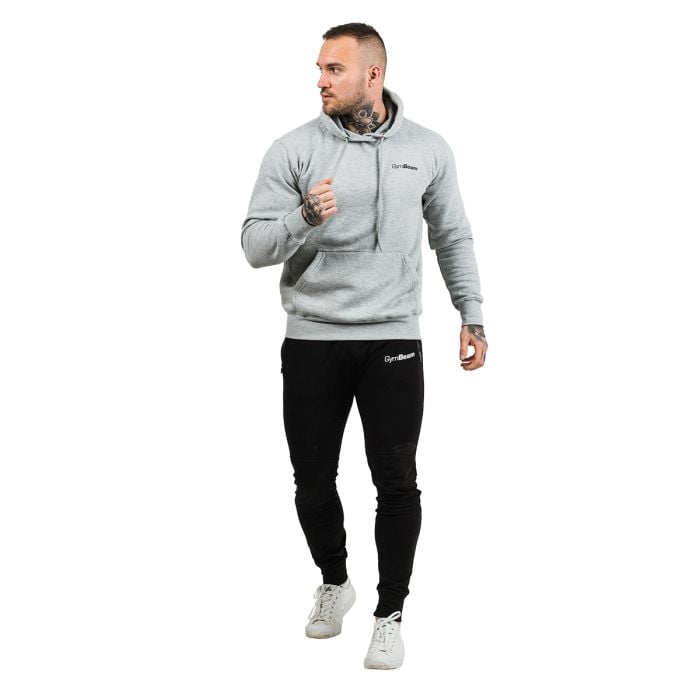 Men’s Athlete Hoodie Grey Black - GymBeam M