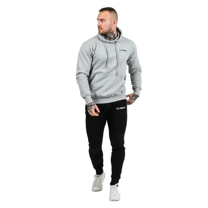 Men’s Athlete Hoodie Grey Black - GymBeam M