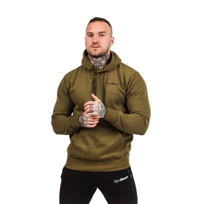 Men‘s Athlete Hoodie Military Green Black - GymBeam M